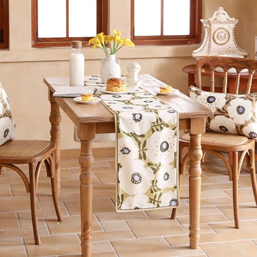 bilin gaier Designer French Linen Table Runner,71"x12"-Hidaka - color: Hidaka, size: 12"*71"