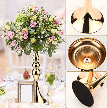Sadnyy 16 Pcs Gold Metal Flower Vase, 15 Inch Wedding Table Centerpieces - color: Gold, size: 15 Inch