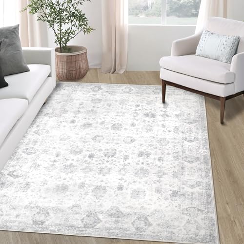 Washable 4×6 Area Rugs for Living Room Grey - color: Grey, size: 4' x 6'