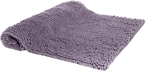 Amazon Basics Non-Slip Microfiber Absorbent Plush Shag Bathroom Rug Mat, Machine Washable, 21" x 34", Lavender - color: Lavender, size: 1'9" x 2'10" (Rectangular)