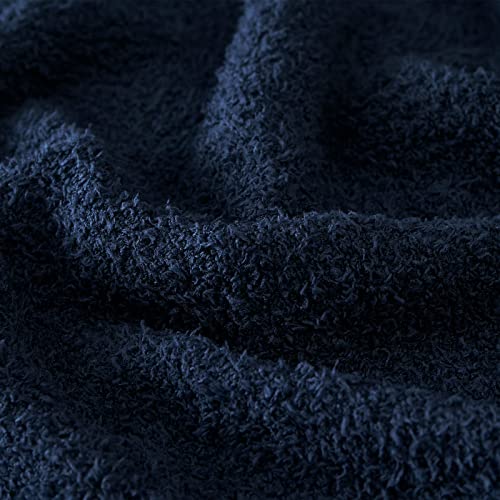 CYMULA Super Soft Knit Throw Blanket Twin Size Navy-Lightweight Plush Fuzzy Fluffy Warm Cozy Blankets and Throws for Sofa Bed All Season Use, 60x80 inches - color: Navy, size: Twin(60"x80")