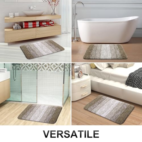 OLANLY Small Bathroom Rugs 24x16, Extra Soft Absorbent Microfiber Bath Rugs - color: Coffee, size: 24" X 16"