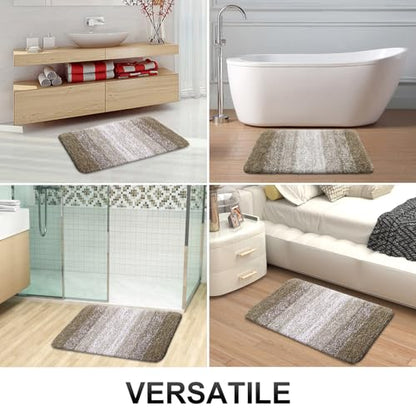 OLANLY Small Bathroom Rugs 24x16, Extra Soft Absorbent Microfiber Bath Rugs - color: Coffee, size: 24" X 16"