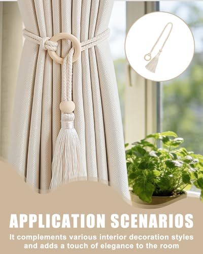 8 Pack Curtain Holdback Natural Rope Curtain Tiebacks