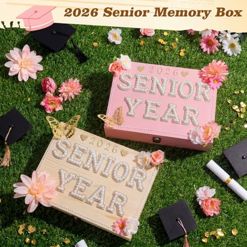 Yousoontic 2027 Senior Memory Keepsake Box and DIY Accessories,Natural - color: Natural