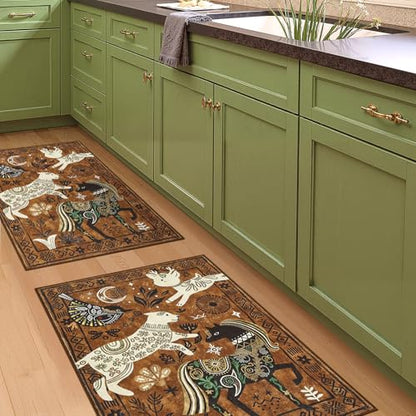 jinchan 2x3 Cute Area Rug Kids Washable Fun Rug Earthy Brown Starlit Boho - color: Starlit Roam Tan, size: 2' x 3' (Rectangular)