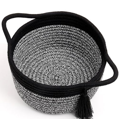 Small Gift Basket Empty to Fill, Gift Bag & Ribbon, Black Gray - color: Gray Black, size: 1 Pack