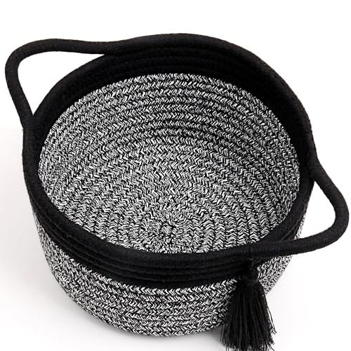 Small Gift Basket Empty to Fill, Gift Bag & Ribbon, Black Gray - color: Gray Black, size: 1 Pack