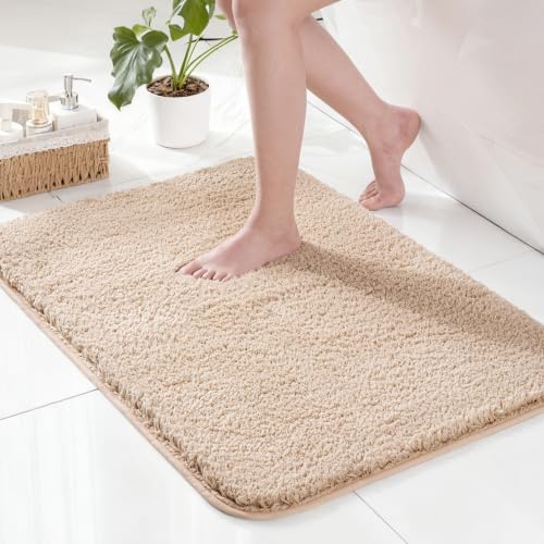 Exclusivo Mezcla Soft Absorbent Bathroom Rugs, Non-Slip Bath Mat, 20x30 - color: Camel, size: 20"x30"(Rectangular)