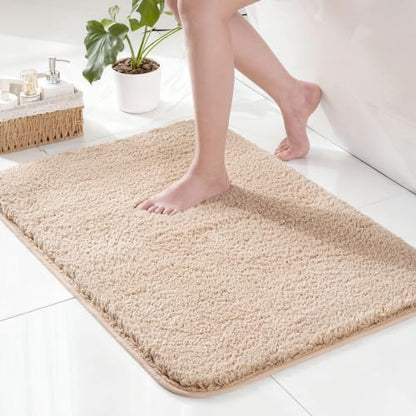 Exclusivo Mezcla Soft Absorbent Bathroom Rugs, Non-Slip Bath Mat, 20x30 - color: Camel, size: 20"x30"(Rectangular)