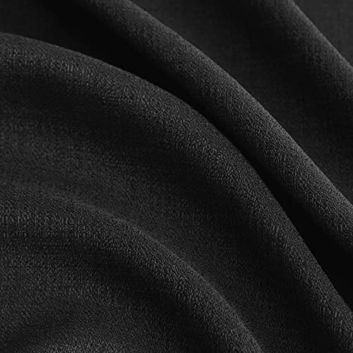 Melodieux Black Semi Sheer Curtain Valance for Kitchen Cafe Small Windows Linen Look Rod Pocket, 52 by 18 Inch, 1 Panel - color: Black, size: 52"W x 18"L (Pack of 1)