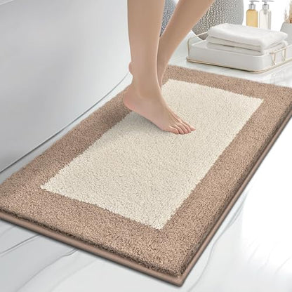 anllugs Bathroom Rugs, 20" x 30" Soft Bath Rugs, Beige & Grayish Brown - color: Beige & Grayish Brown, size: 20" X 30"