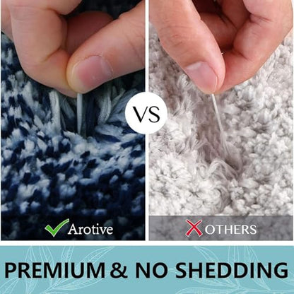 Arotive Microfiber Bathroom Rugs, Shaggy Soft Absorbent Bath Rug, 24x16 - color: Airy Blue, size: 24" X 16"