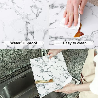 Homaxy PU Faux Leather Placemats for Dining Table, Set of 6, Marble - color: Marble