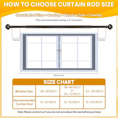 Ycolnaefllr Bronze Twisted Cage Curtain Rod, Heavy Duty Adjustable 48-84" - color: Bronze, size: 16-96"