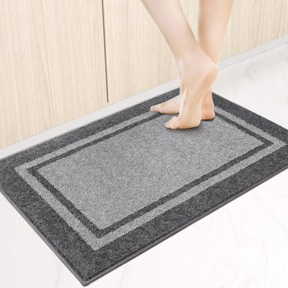 Kitchen Rugs 24" x 36", Non-Slip Kitchen Mats, Light Grey & Dark Grey - color: Light Grey & Dark Grey, size: 24" X 36"