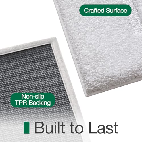 LUMI Ultra Soft Bathroom Rugs Absorbent, Non Slip Bath Mat 16x24, White - color: White, size: 16" X 24"