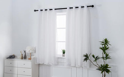 INLINAS Blackout Curtains with Sheer Overlay, Greyish White, 52x108 Inches - color: Greyish White, size: 52"W x 108"L (Pack of 2)
