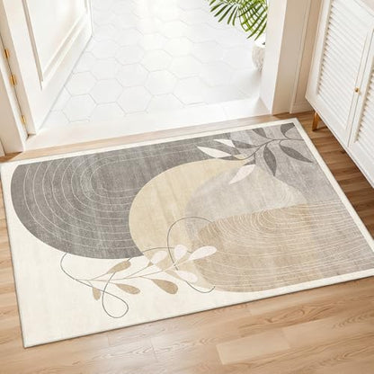 MUJOO 2x3 Washable Rug Small Area Rugs Non Slip Mid Century Modern - color: Beige（modern）, size: 2' x 3' (Rectangular)