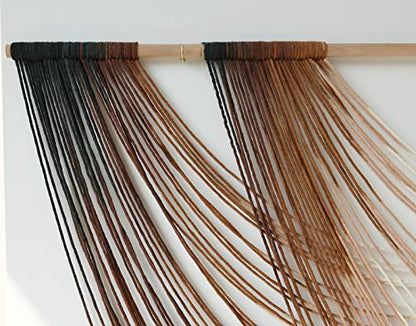 Macrame Wall Hanging Brown Dip Dyed Boho Fiber Art Decor 57"W*35"L - color: Brown