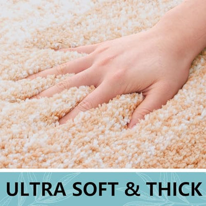 Arotive Microfiber Bathroom Rugs, Shaggy Soft Absorbent Bath Rug, 47x24 - color: Peach, size: 47" X 24"