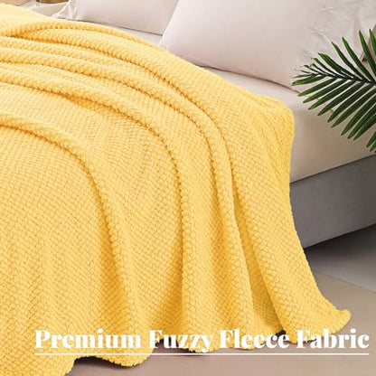 Whale Flotilla Extra Large Soft Fleece Throw Blanket for Couch - color: Yellow, size: Throw(50x70 In)