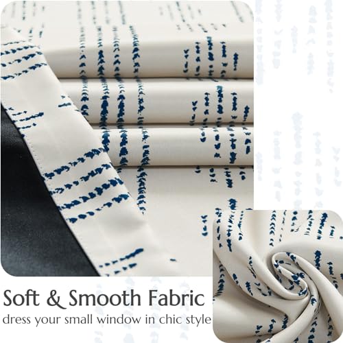jinchan Striped Window Valance 16 Inch Modern Boho 1 Panel Blue on Beige - color: Boho| Blue on Beige, size: 52"W x 16"L (Pack of 1)