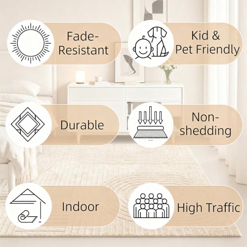Brown Solid Area Rug 10x14, Washable Non Slip Rugs for Living Room - color: Light Brown, size: 10' x 14' (Rectangular)