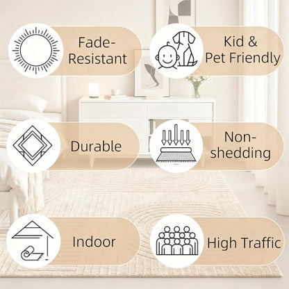 Brown Solid Area Rug 10x14, Washable Non Slip Rugs for Living Room - color: Light Brown, size: 10' x 14' (Rectangular)