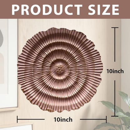 Metal Wall Sculpture, 10'' Round Textured Radiant Sunburst Wall Decor - color: 053A-Pink