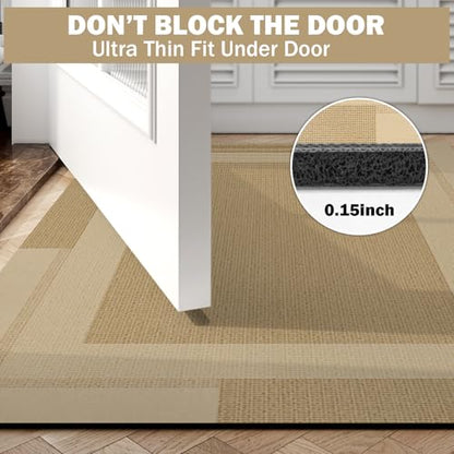 YDKGL Non Slip Bath Mat Large Thin Bathroom Rugs Fit Under Door Brown 24*48 - color: A- Brown, size: 24" x 48" (Rectangular)