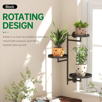 Window Plant Shelf, Wall Mounted Rotating Plant Holder Indoor