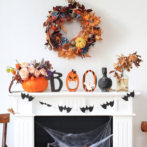 COCHIE Spooky Halloween Table Decorations Indoor Pumpkin Ghost Boo Sign Set - style: Ghost