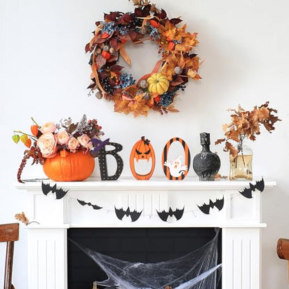 COCHIE Spooky Halloween Table Decorations Indoor Pumpkin Ghost Boo Sign Set - style: Ghost