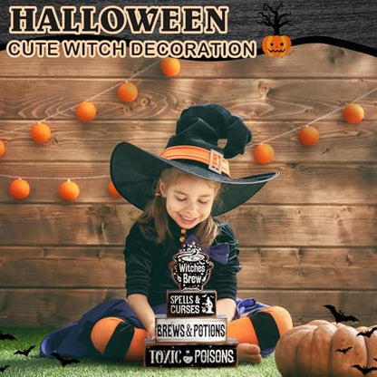 4 Pcs Halloween Tiered Tray Decor Witches Brew Centerpiece for Table - style: Witches Brew