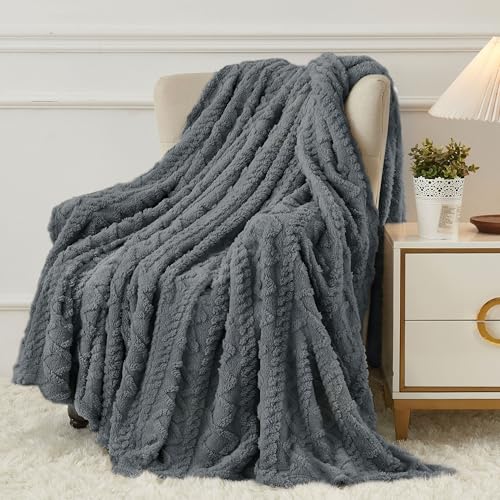 Aganear Fleece Throw Blanket for Couch Sofar 50"x60" Grey - color: Gray, size: Throw(50×60in)