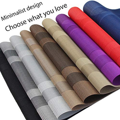 PIGCHCY Placemats,Durable Placemats for Dining Table,Washable Woven Vinyl Kitchen Placemats Set of 4 (18 x 12 inches,Passionate Red) - color: Box: Red Passionate, size: 4 Placemats