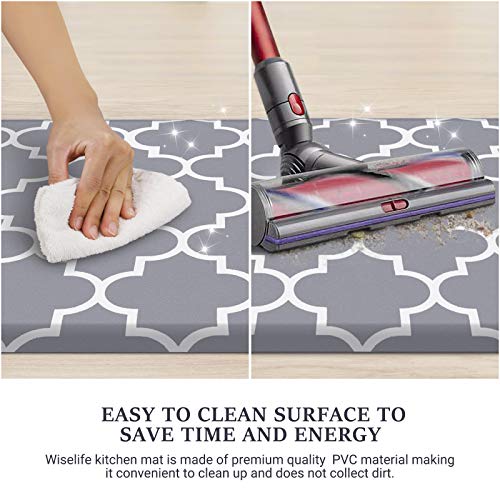 WISELIFE Kitchen Mats and Rugs Cushioned Anti-Fatigue, 17.3"x 39", Grey - color: Stylish Grey, size: 39"L x 17.3"W x 0.5"Th