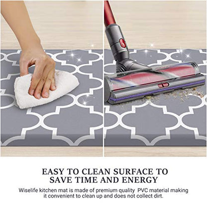WISELIFE Kitchen Mats and Rugs Cushioned Anti-Fatigue, 17.3"x 39", Grey - color: Stylish Grey, size: 39"L x 17.3"W x 0.5"Th