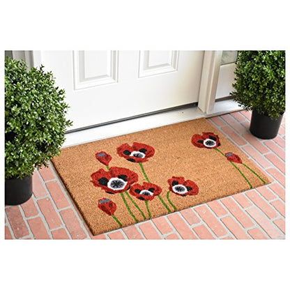 Calloway Mills Red Poppies Doormat - size: 2' x 3' (Rectangular)