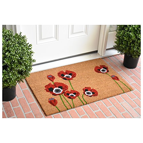 Calloway Mills Red Poppies Doormat - size: 2' x 3' (Rectangular)
