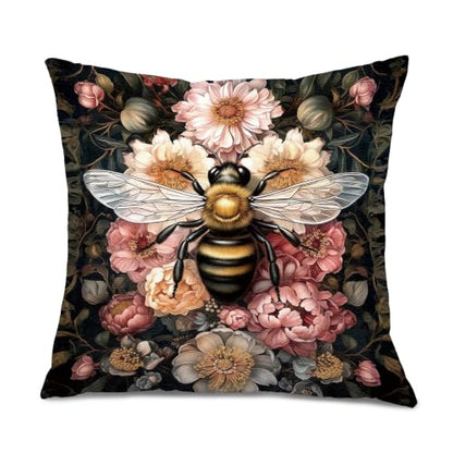 William Morris Inspired Floral Bumblebee 장식용 쿠션 커버 45.7x45.7cm - color: 색상 F