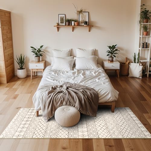 2'x6' Hallway Runner Rug Washable: Non Slip Moroccan Runners Beige - color: Geo Beige, size: 2' x 6' (Rectangular)