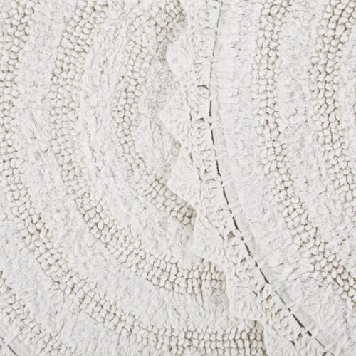 DII Crochet Collection Reversible Bath Mat, Small Oval, 17x24, White - color: White, size: 1'5" x 2' (Oval)