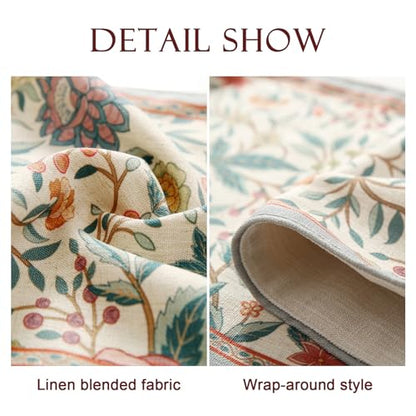 bilin gaier Designer Linen Long Table Runner,102"x12"-Flowershadow - color: Flowershadow, size: 12"*102"