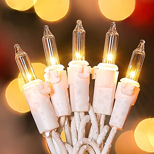 Clear Christmas Lights,13 FT 50Count White Lights White Wire - color: Warm White (White Wire), size: 50 count