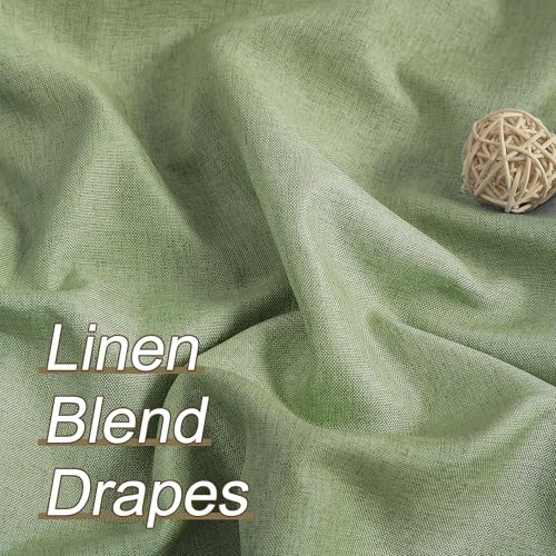 DUALIFE Sage Green Pinch Pleated Blackout Curtains 40 x 63 Inches Long, Back Tab Drapes for Living Room Bedroom Thermal Insulated Full Blackout Draperies with Hooks - color: Sage, size: 40"W x 63"L (Pack of 2)