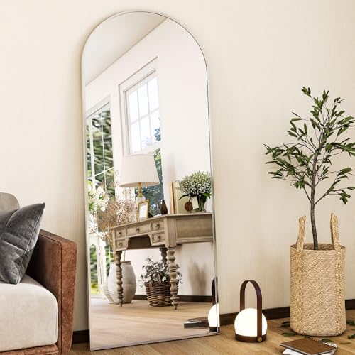 HARRITPURE 56"x21" Arched Full Length Mirror Floor Mirrors - color: Silver, size: 56"L x 21"W