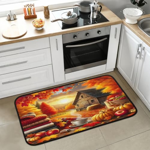 Autumn Kitchen Rug Non-Slip Indoor Carpet Absorbent Welcome Mat - color: B:b-16