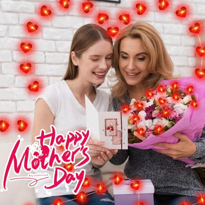 Valentine's Day Red Heart Fairy Lights 7Ft 20 LED Twinkle 3 Modes String Lights Battery Operated Waterproof Firefly Starry for Mason Jar Party Wedding Valentines Mother's Day,2 Pack - color: Red, size: 2
